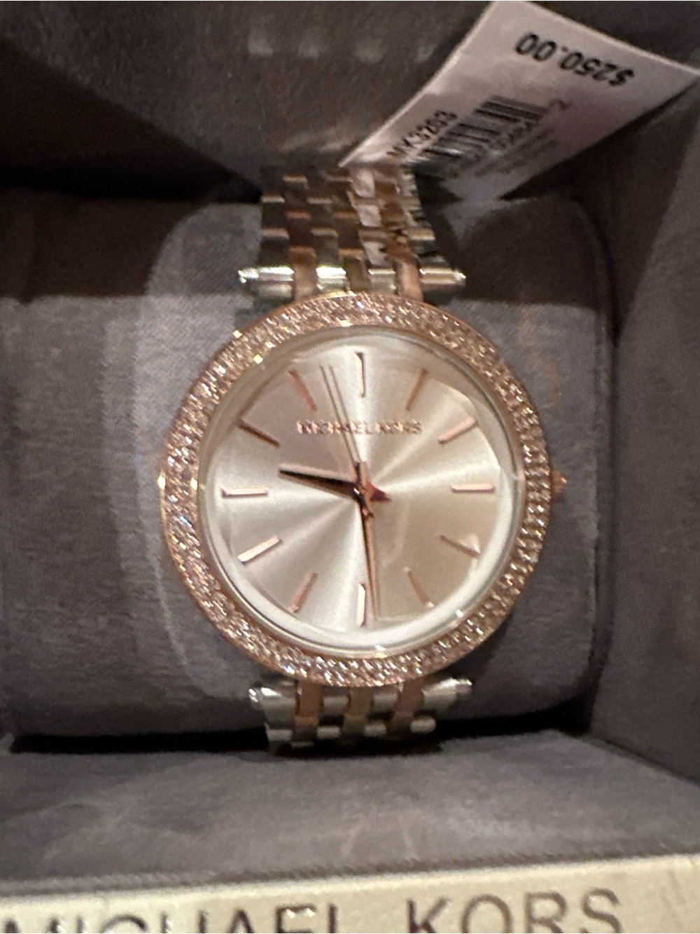Michael Kors Two-Tone Rose Gold and Silver Crystal Accent Women's Watch